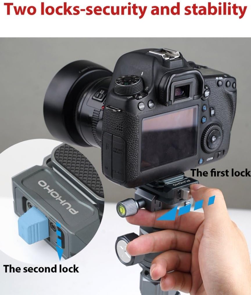 Camera Quick Release Plate Kit,w 1/4" to 3/8" Screw Thread,Quick Release System QR Plate Camera Tripod Mount Adapter for Canon/Sony/Nikon Cameras/Zhiyun/Feiyu/DJI