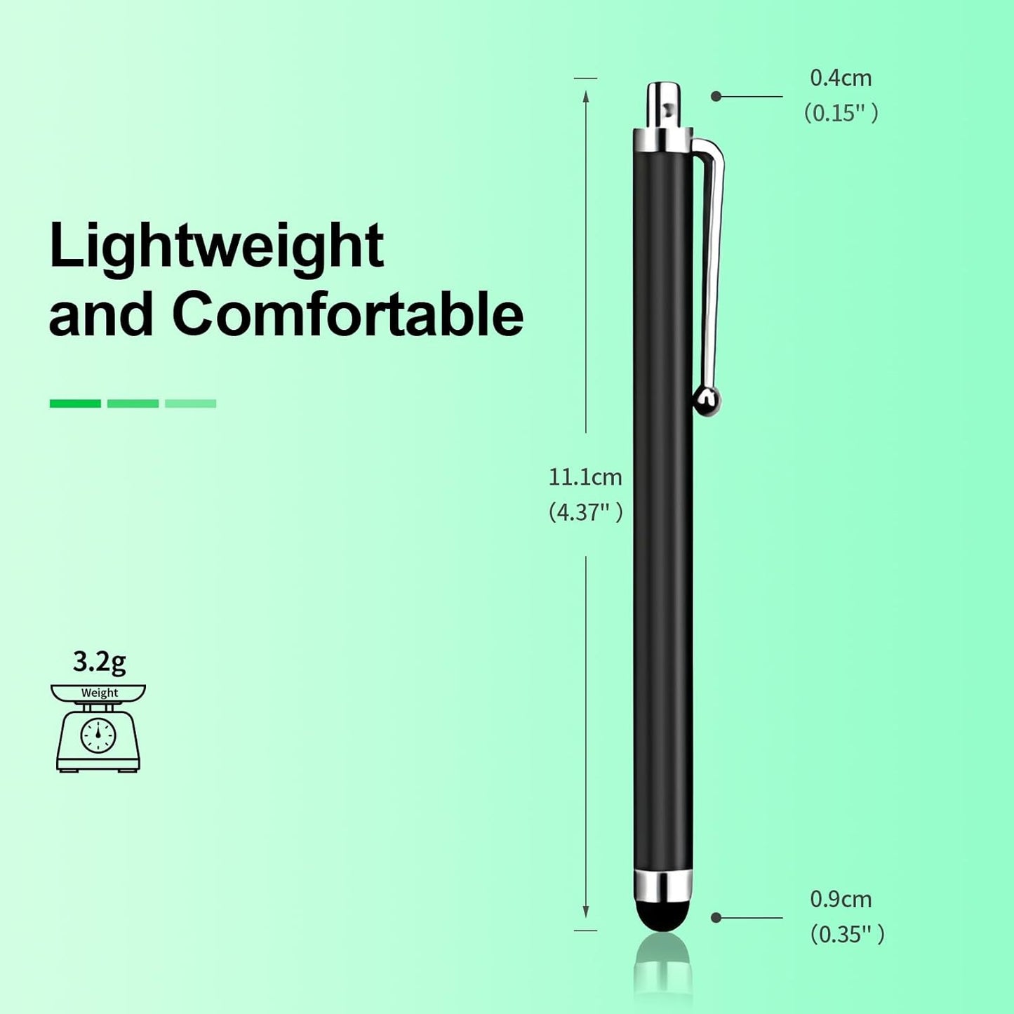 20 Pack Stylus Pen,Stylus Pen for Touchscreen High Precision and Sensitivity for Everyday Writing/Drawing,Universal Stylus Compatible with All Touch Screens,Black