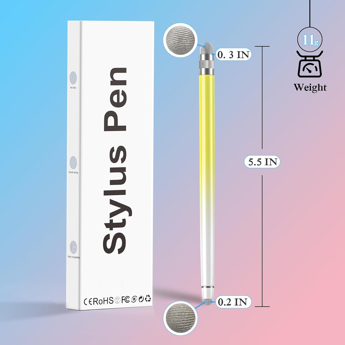 Bopomofo 3PCS Stylus Pen for Touchscreen,Stylus Pen for iPhone/iPad/Tablet Android/Microsoft/Surface, Compatible with All Touch Screens(Blue/Green/Yellow)