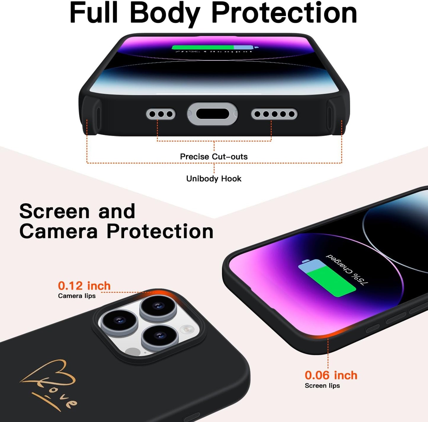 Crossbody Case for iPhone 16 Pro Max with Strap, [Compatible with MagSafe], Cute Love Heart Silicone Phone Case with Neck Lanyard for Girls Women