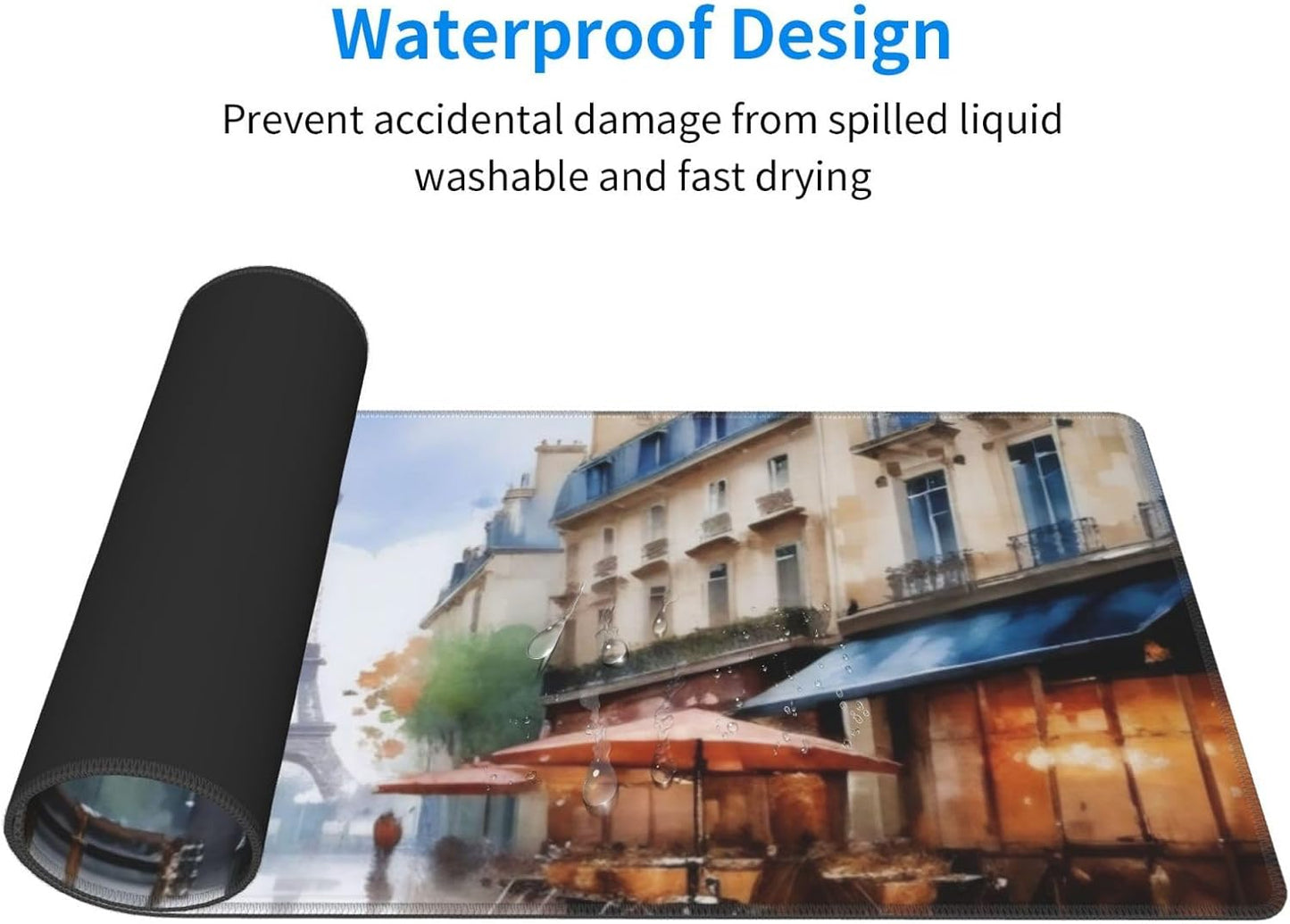 Gaming Mouse Pad, Large Non-Slip Rubber Base Mousepad, Keyboard Mouse Mat, Desk Pad with Stitched Edges, 31.5x11.8inch, Elfa Tower