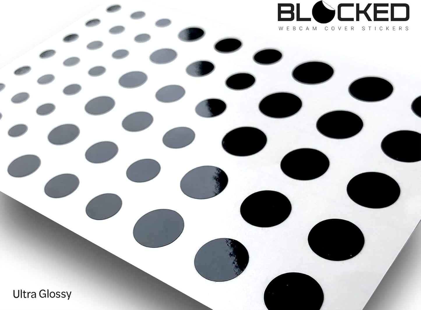 Webcam/Camera Vinyl Covers | 57 Low-Tack Reusable Webcam Sticker | 3-Sizes | Black 57-Pack (Ultra Glossy)