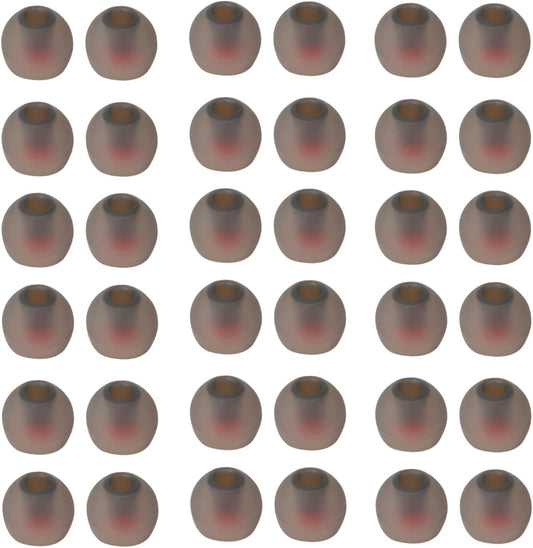 36 Pieces Large Earbud Tips Soft and Comfortable Ear Bud Replacement Pieces Silicone Fit Most in-Ear Headphones，Inner Hole 3.8mm -5.5mm，Black and Red Replacement Earbuds Silicone Tips