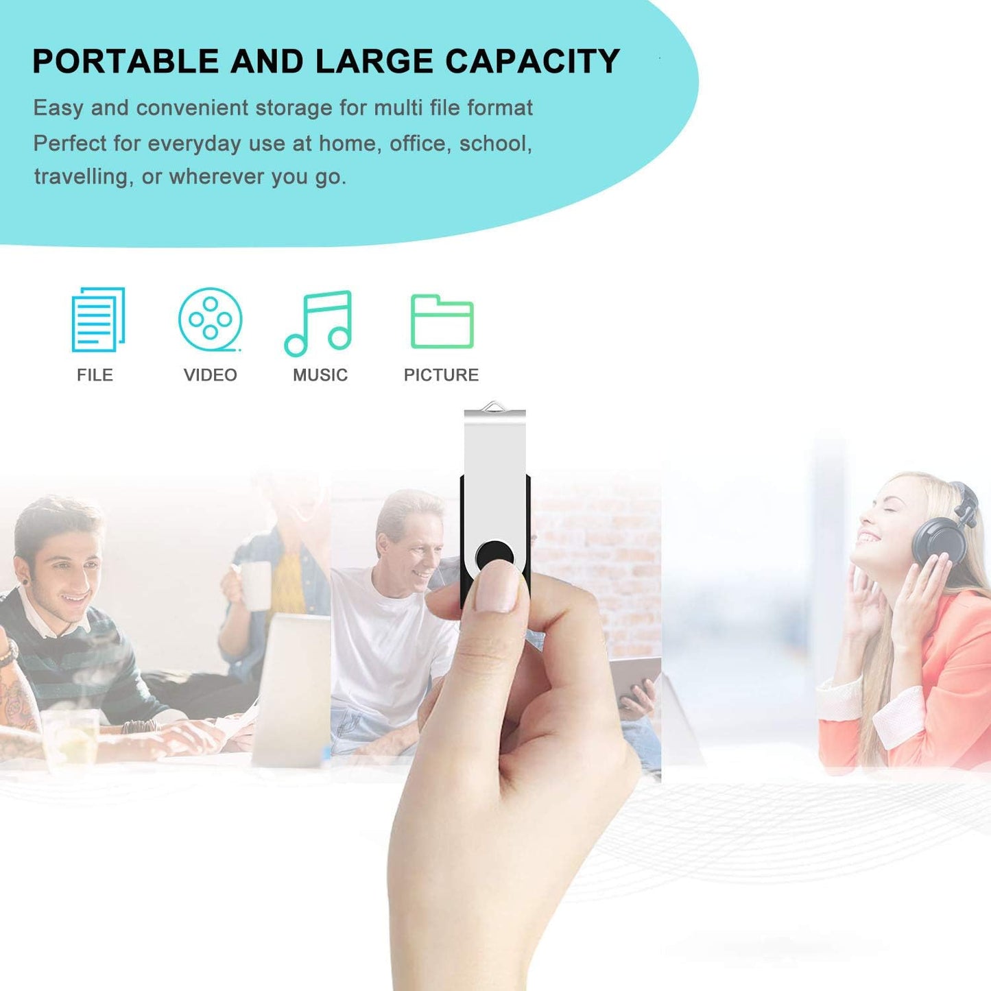 Aiibe 10 Pack 16GB Flash Drives - USB 3.0 Thumb Drive (Black)