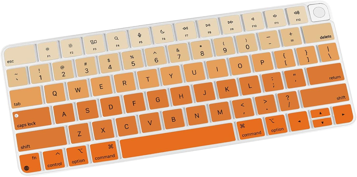 Allinside Silicone Keyboard Cover for iMac Magic Keyboard A2449/A2450, Protective Skin for iMac 24" Wireless Keyboard Released in 2021, US Layout, Ombre Orange