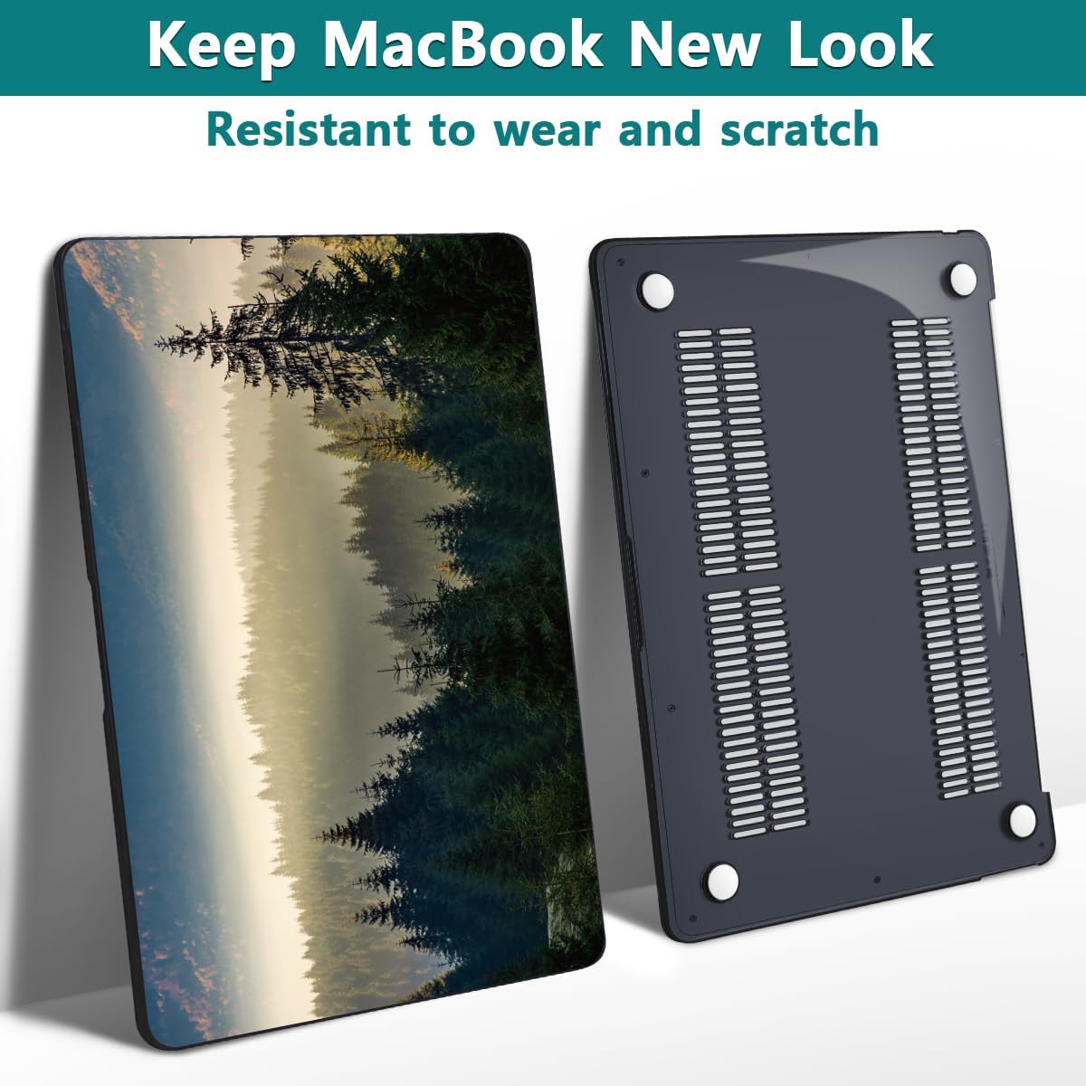 Teryeefi Compatible with MacBook Pro 13 inch Case M2 M1 2024, 2023, 2022-2016（A2251 A2289 A2159 A1989 A1708 A1706 with Touch Bar, Plastic Hard Shell Cover for 13" MacBook Pro, Forest Landacpe