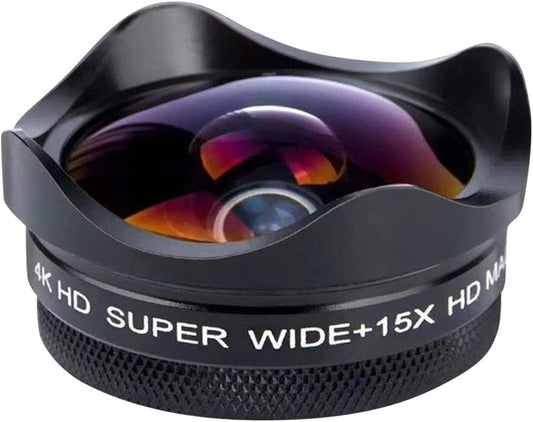 Andoer 4K Smartphone Camera Lens 0.45X Wide Angle 15X Macro Phone Lens with Universal Clip
