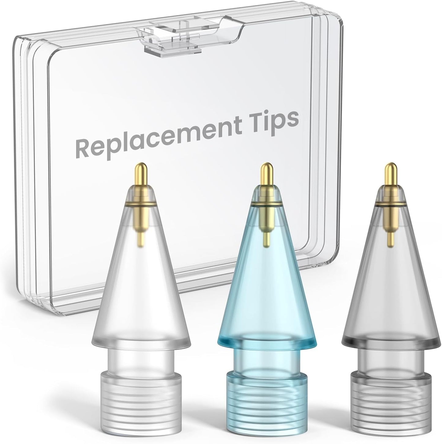 Delidigi 3 Pack Replacement Tips Compatible with Apple Pencil Pro/2nd Generation/1st Gen/USB C, Wear-Resistant iPencil Nibs Accessories Fine Point Precise Control Pen Like Tips