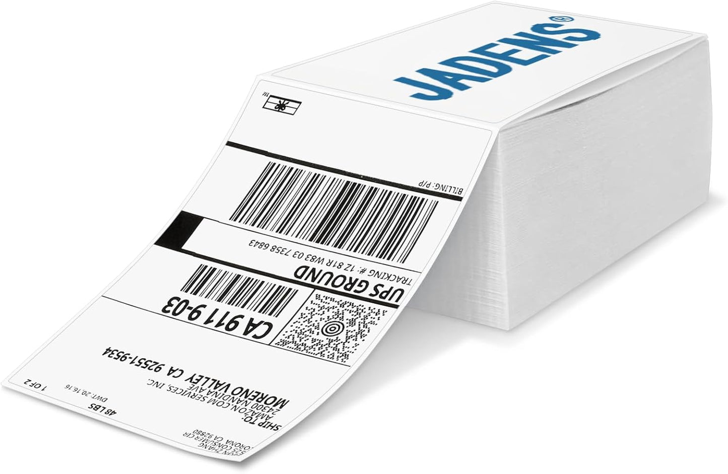 JADENS Thermal Labels 4x6-500 Labels, Compatible with Rollo, Brother, Zebra and Most Thermal Printer, Perforated, Commercial Grade, Doesn't Compatible with Dymo
