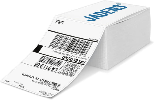 JADENS Thermal Labels 4x6-500 Labels, Compatible with Rollo, Brother, Zebra and Most Thermal Printer, Perforated, Commercial Grade, Doesn't Compatible with Dymo