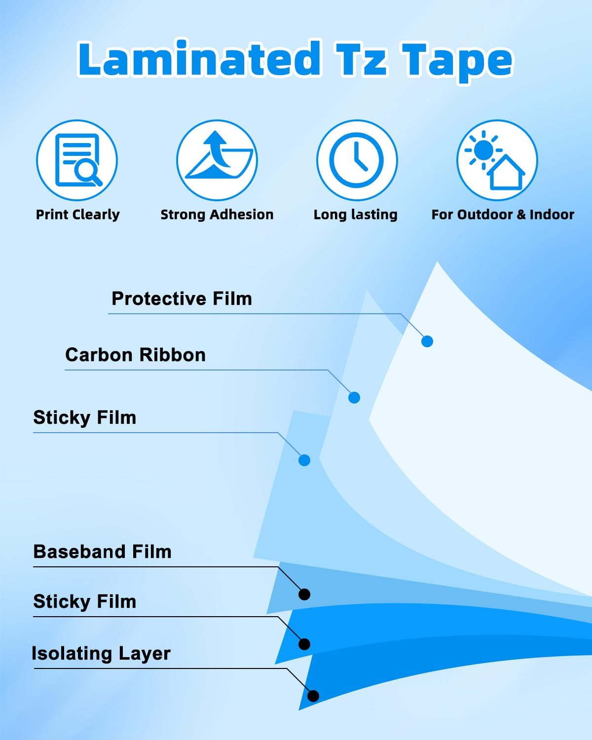 6-Pack Label Maker Tape Replace for TZe231 Tze Tz Tape 12mm 0.47 Inch Laminated White Compatible with Brother P Touch Label Maker PT-D210 PT-D200 PT-D220 PT-H100 PT-H110 PT-D600, Black on White