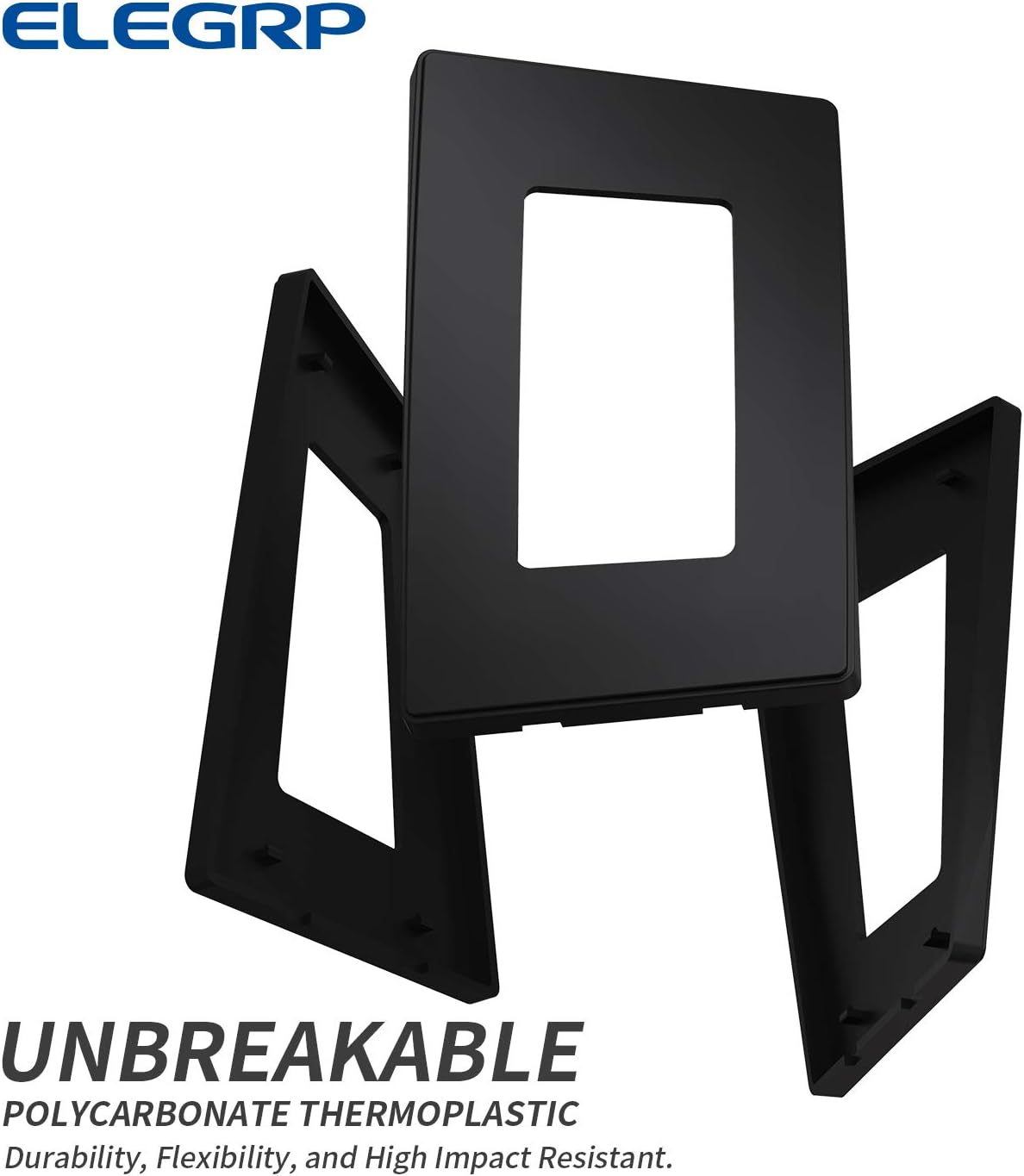 ELEGRP Matte Black 1-Gang Screwless Decorative Wall Plates, Standard Size Unbreakable Thermoplastic Faceplate Cover for Decorator Receptacle Outlet Switch, UL Listed (5 Pack)