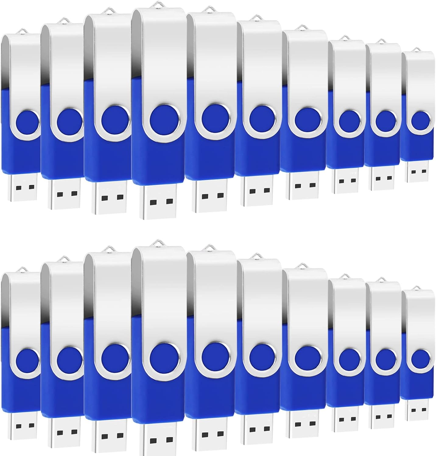 128MB Bulk Flash Drives 100 Pack EASTBULL USB 2.0 Flash Drives Pack Thumb Drives Bulk USB Drive Bulk for Storage (Blue 100Units)