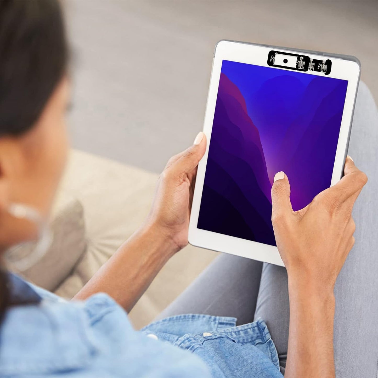 Webcam Cover, 3 Pieces, Laptop Camera Cover, Privacy Shielding Capacity is Twice as Big as The Traditional, Suitable for Computer Mobile Phones, laptops, Tablets and so on (Skull)