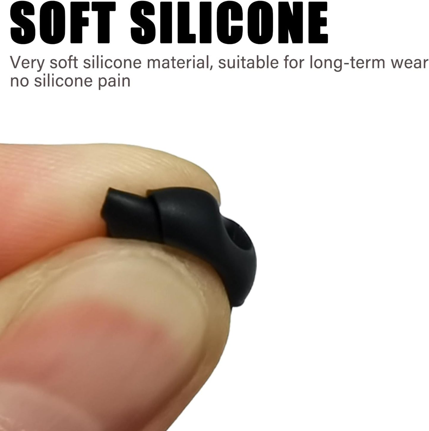 Double Flange Ear Tips for Beats Studio Buds Replacement Earbuds Tips for Beats Studio Buds+/Fit Pro/Solo Buds Earbuds Fit Beats Earbuds, 6 Pairs LMS Black