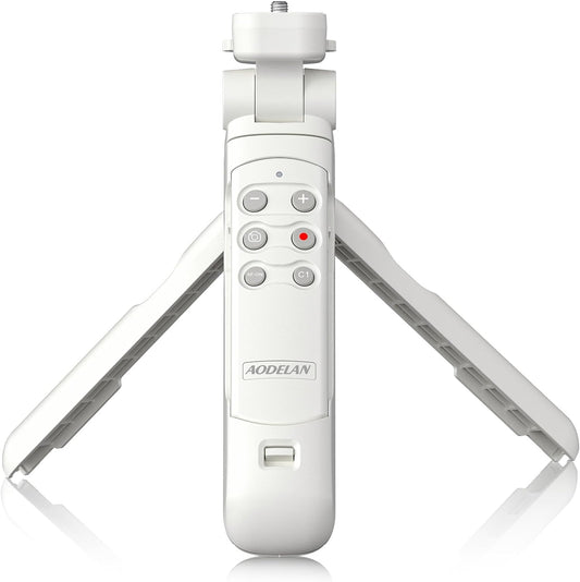 AODELAN Wireless Shooting Grip Tripod with Remote Control for Vlogging, for Sony ZV-E10,ZV-1,ZV-1 II, ZV-1F, a6100, a6400, a6600, a7 III, a7R III, a7R IV, a9, a9 II, Replace Sony GP-VPT2BT（White
