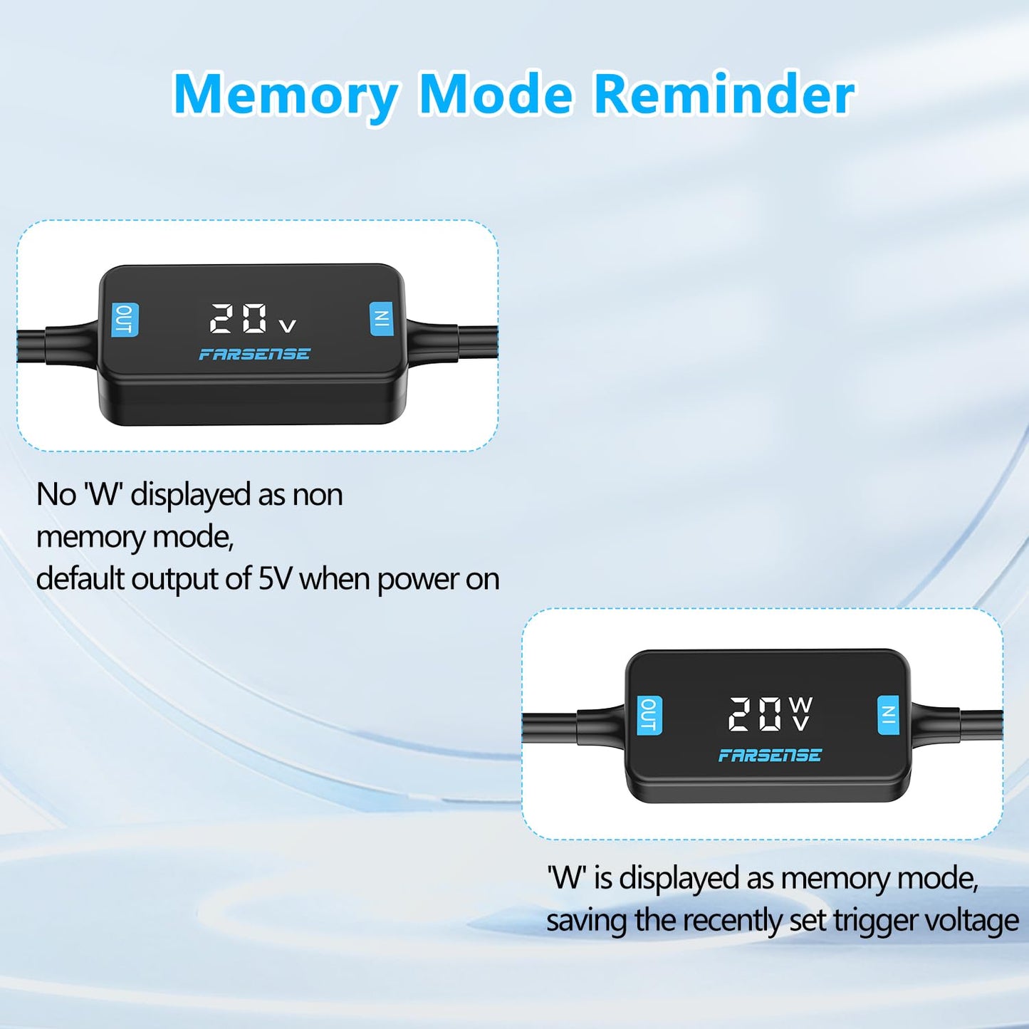 FARSENSE USB C to DC Adapter,Barrel PD Trigger Cable(3.3ft) with 10 Connector Tips,USB to DC Power Cable can Switch Voltage by Pressing The Key,Support LED Display Voltage