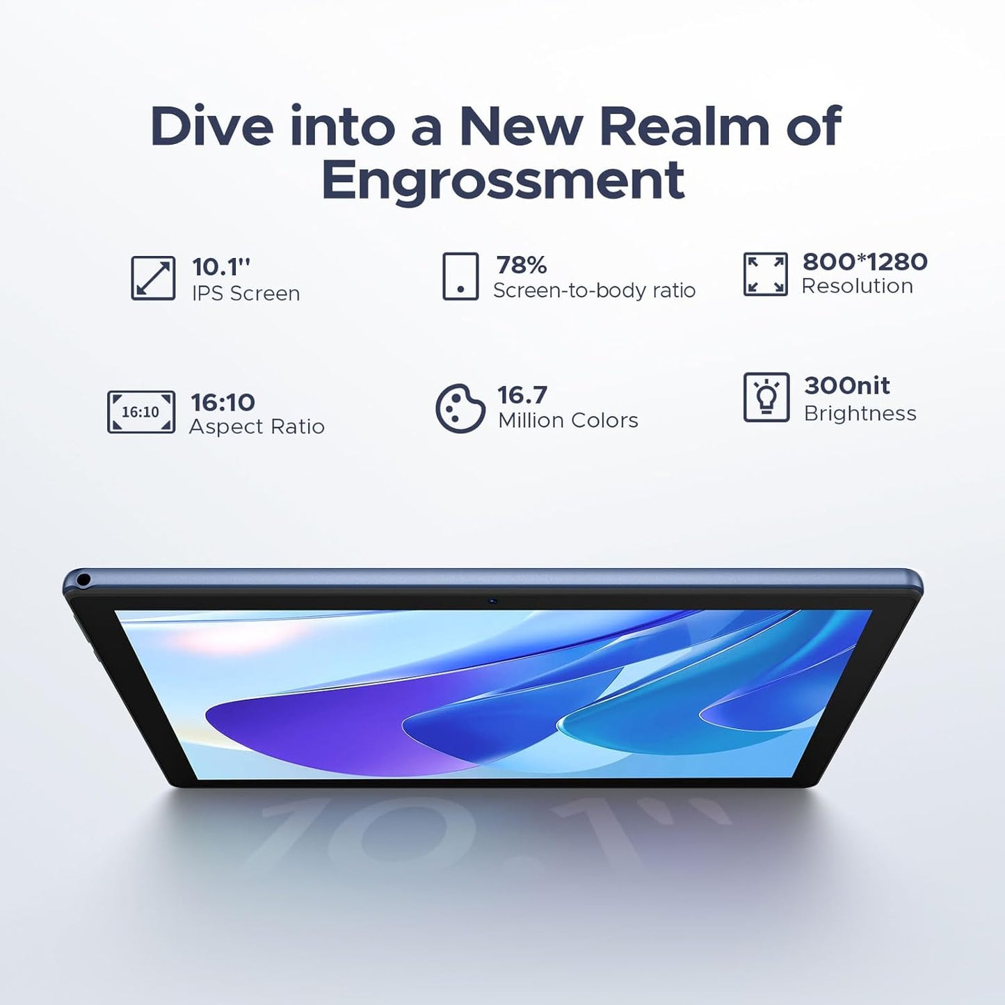 DOOGEE U10(2025) 10 inch Tablet with Keyboard, Android 15 Tablet 16GB+128GB/2TB Expand, 2.0GHz Quad Core Gaming Tablets,5060mAh,1280x800 IPS HD Touchscreen,WiFi 6,Dual Camera,BT5.0,Widevine L1,Blue