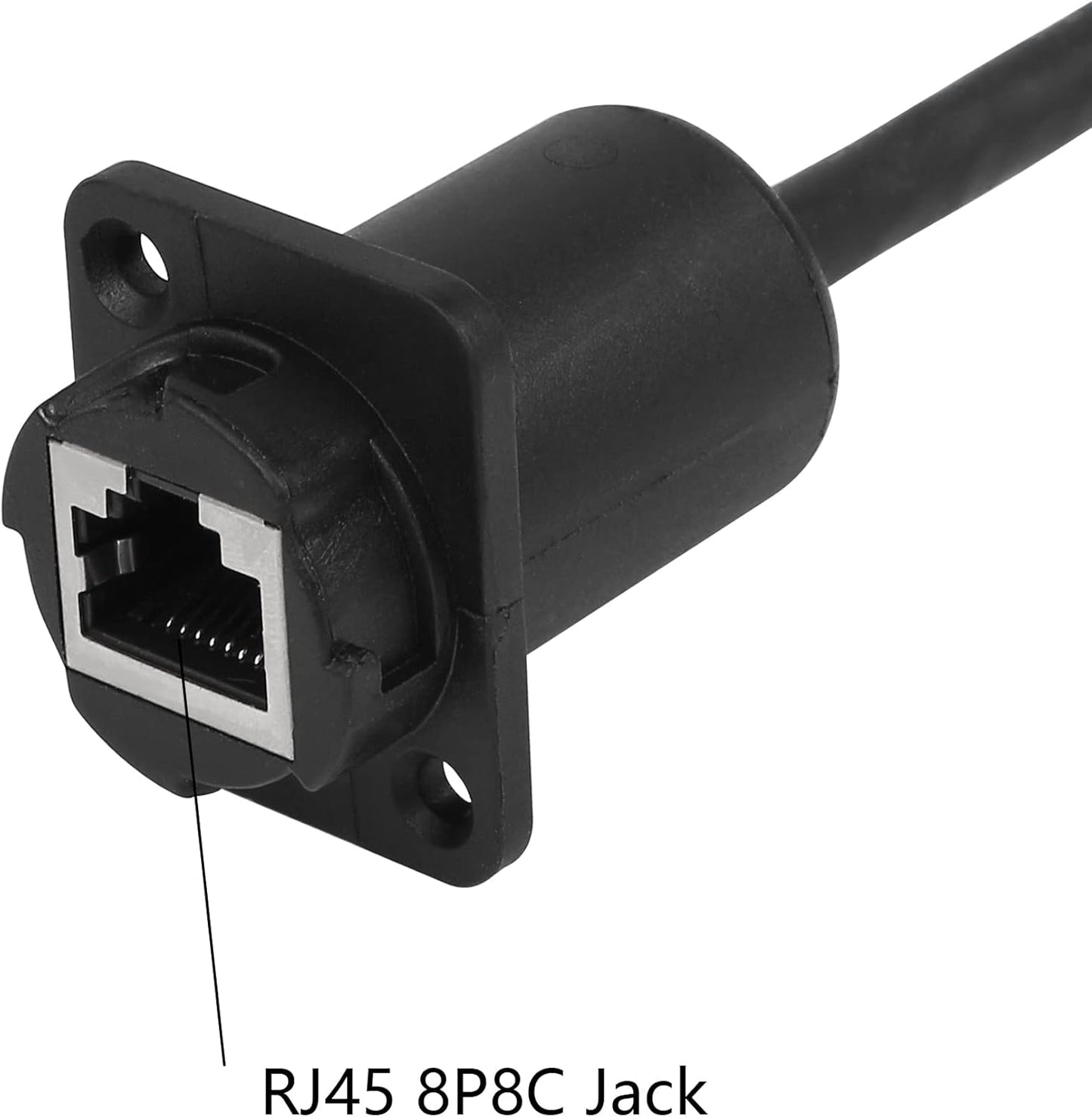 CERRXIAN 35cm RJ45 Male to Female Cat5 5e 6 Waterproof Panel Mount LAN Network Ethernet Extension Cable with Cap