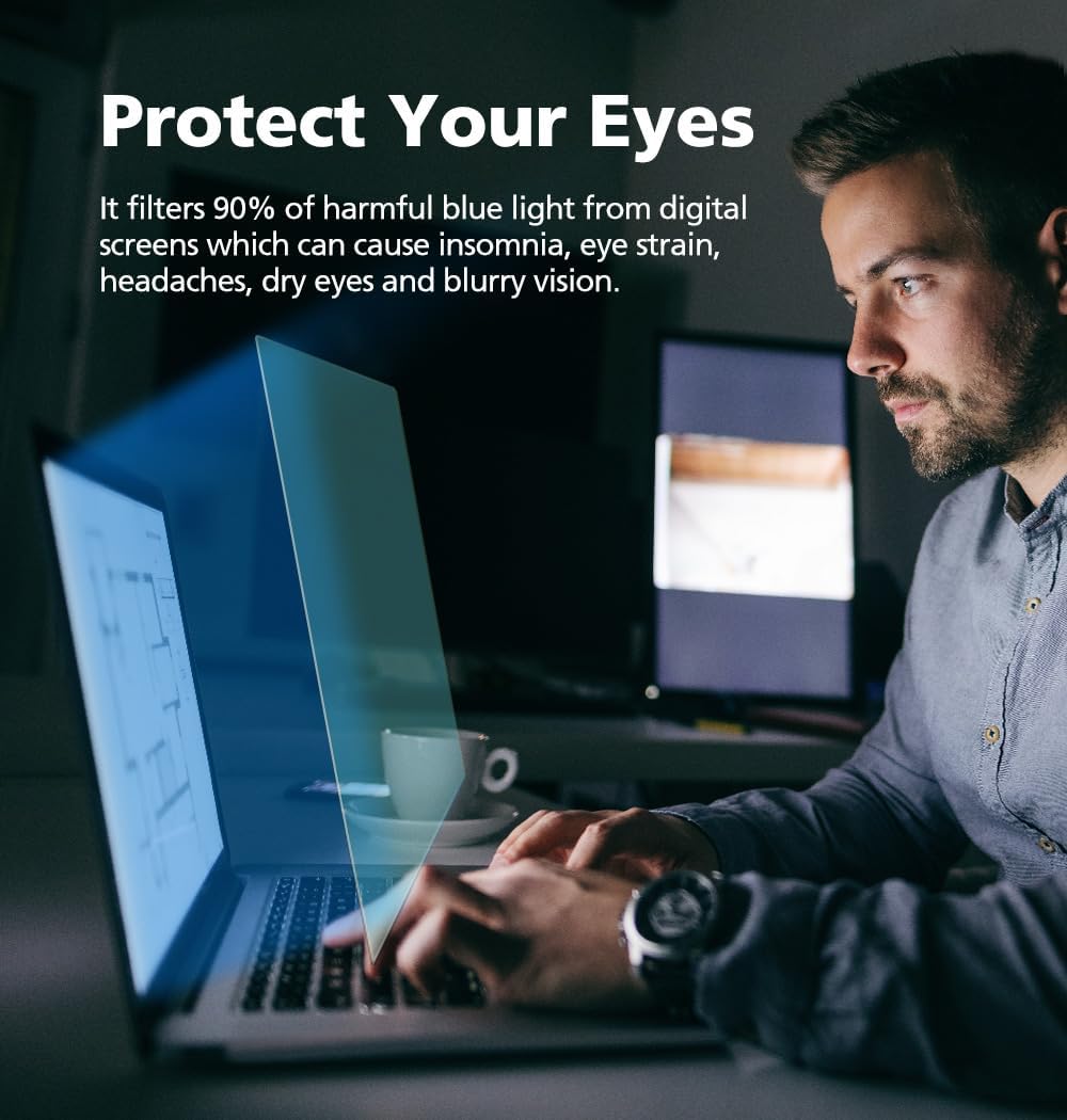 Magnetic Privacy Screen Protector for MacBook Pro 15" (2017-2019), Removable Anti Glare Anti Blue Light Anti Spy Screen Filter