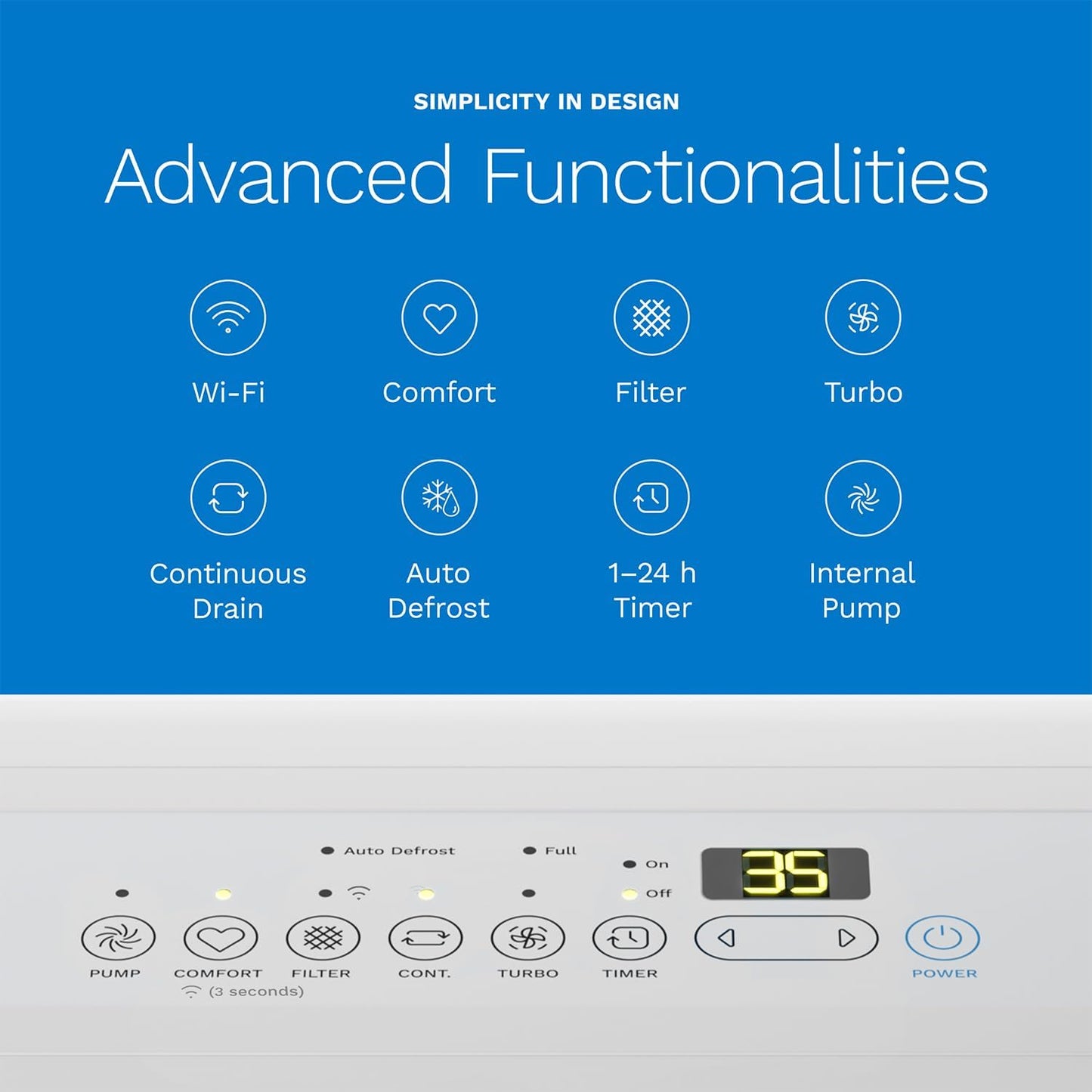 hOmeLabs 50 Pint Wi-Fi Dehumidifier with Pump for up to 7,000 Sq Ft (MAX 120 Pint at 95°F, 90% RH) – High Capacity Moisture Removal for Large Rooms, Offices, and Basements