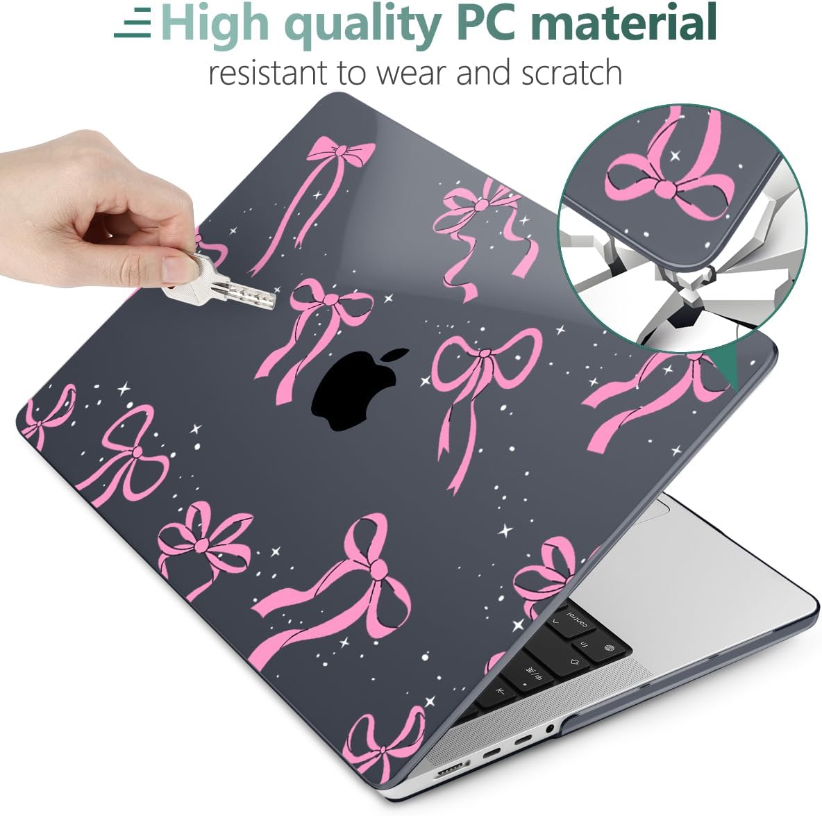 DONGKE for M4 MacBook Pro 16 Inch Case 2024 2023 2021 A3403 A3186 M3 A2991 M2 A2780 M1 A2485 Pro/Max Chip, Plastic Hard Shell Case & Keyboard Cover for Mac Pro 16 with Touch ID, Bows & Stars