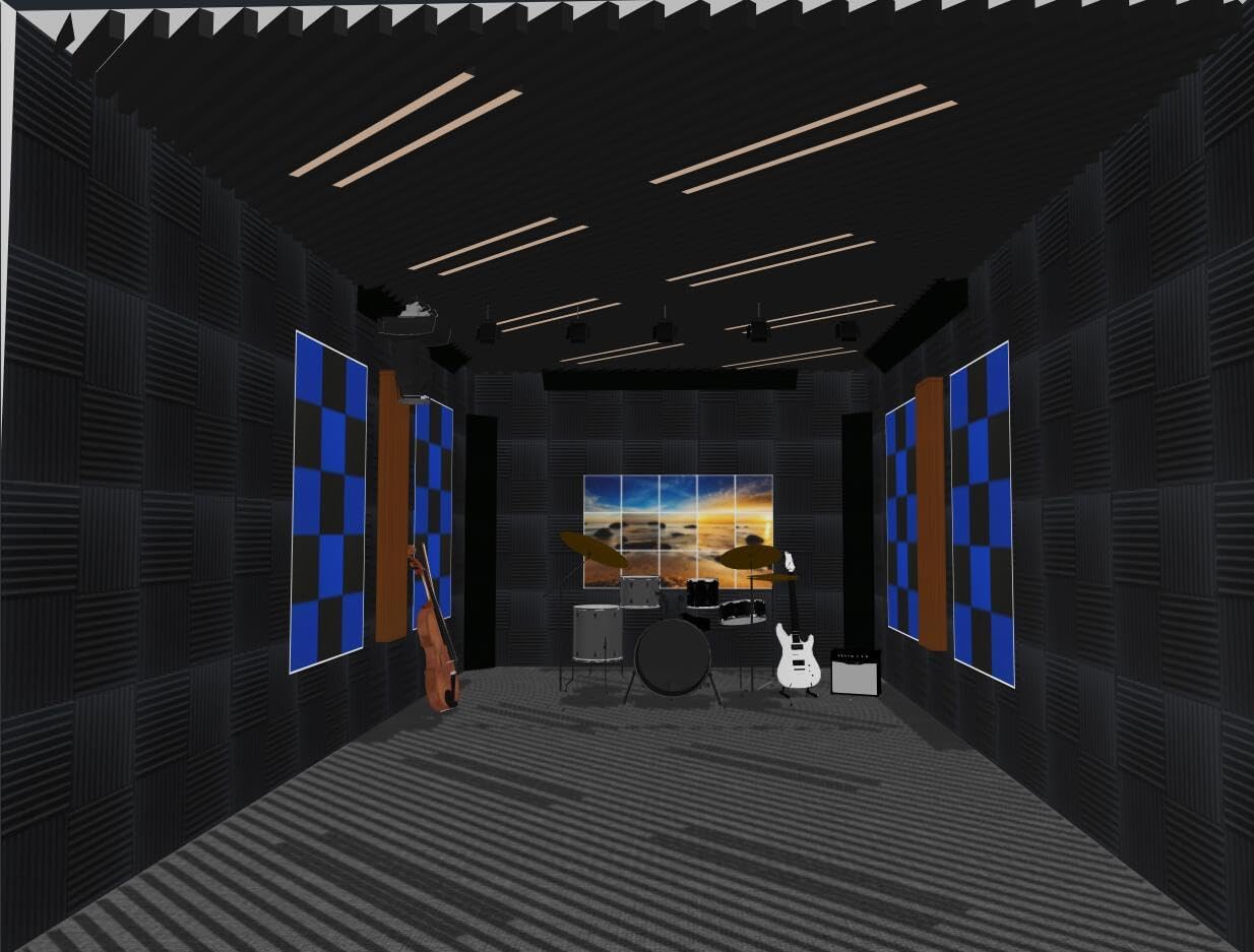 96 PACK Medium Sale Acoustic Foam Soundproof foam (96 black)