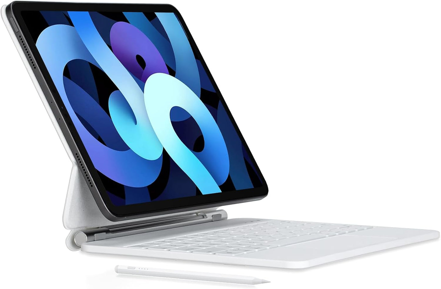 Keyboard Case with Stylus Pen for ipad Air 11-inch (M3 2025,M2 2024)iPad Pro11 in(1st/2nd/3rd/4th Generation) Magic-Style Magnetic Keyboard Case,Multi-Touch Trackpad 10.9” iPad Air 4th/5th Gen.(white)