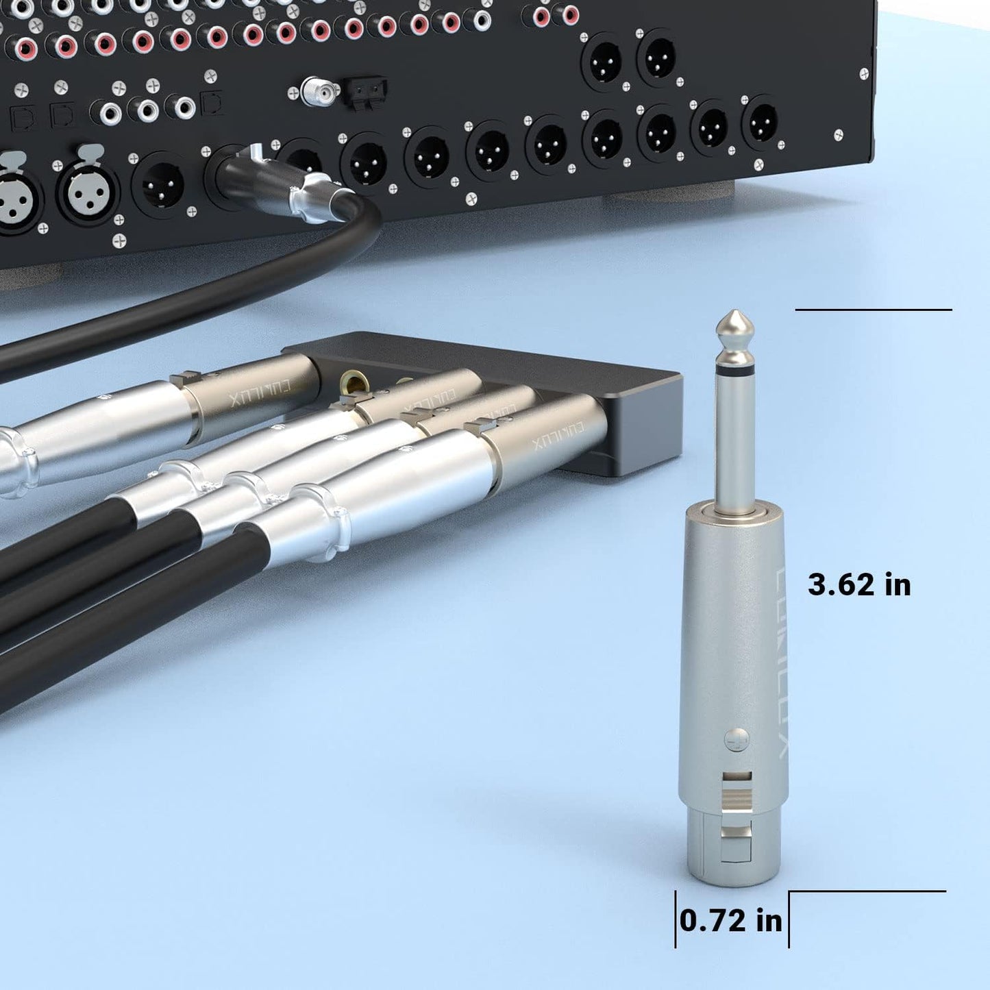 Cubilux Unbalance XLR Female to 1/4” TS Male Converter, XLR to 6.35mm(Quarter Inch) TS Mono Adapter for Guitar, Keyboard, Drum, Microphone, Power Amplifier, Mixer, Karaoke System, Speaker, 2-Pack