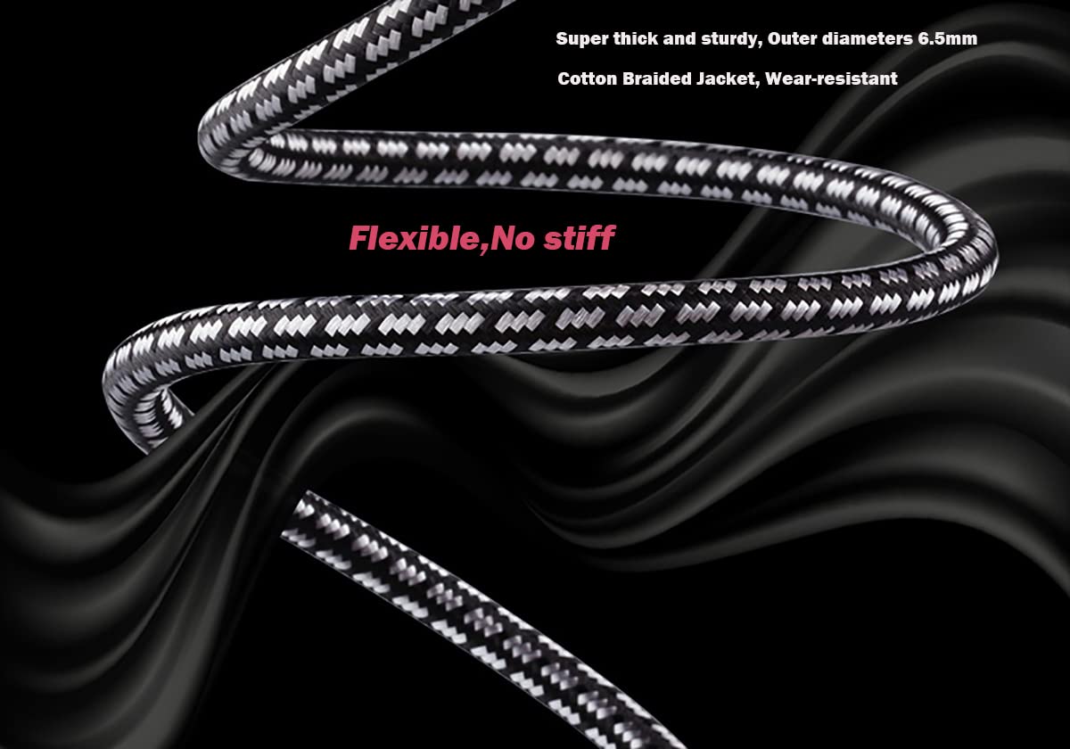 Aux Cord, Audiophile 3.5mm Stereo Audio Cable [1m (3.2 Feet), Silvered-Plated Copper core], Unbreakable and Great for Phone, Laptop, Tablets, Headphones, Cars and More