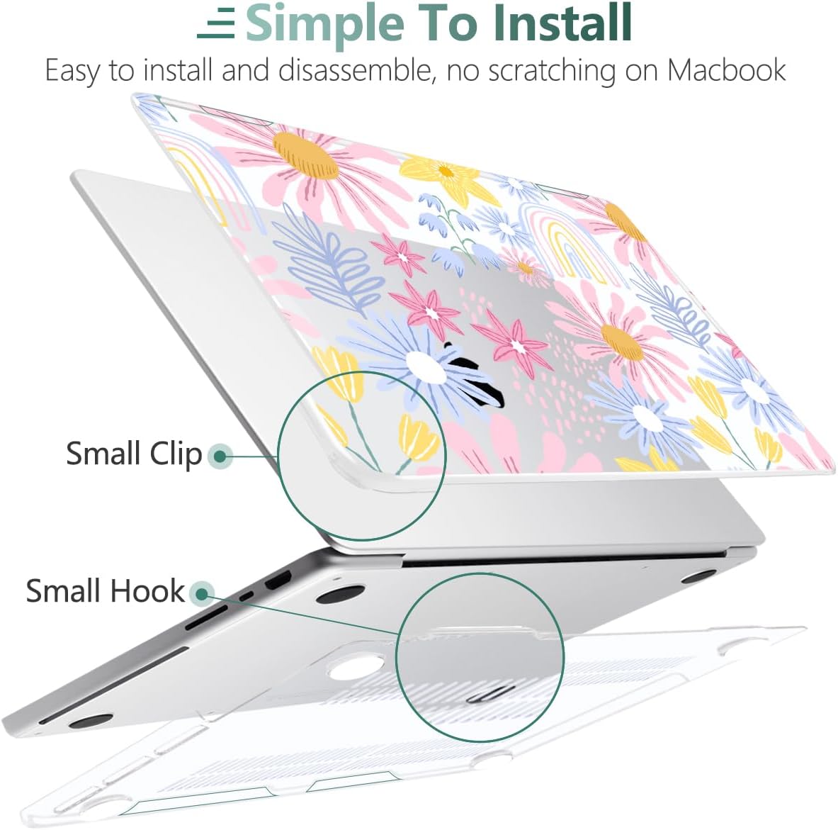DONGKE for M4 MacBook Pro 16 Inch Case 2024 2023 2021 A3403 A3186 M3 A2991 M2 A2780 M1 A2485 Pro/Max Chip, Plastic Hard Shell Case & Keyboard Cover for Mac Pro 16 with Touch ID, Florals