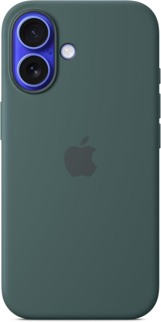 Apple iPhone 16 Silicone Case with MagSafe and Camera Control: Lightweight Phone Case, Wireless Charging Compatible, Smooth Matte Finish; Lake Green
