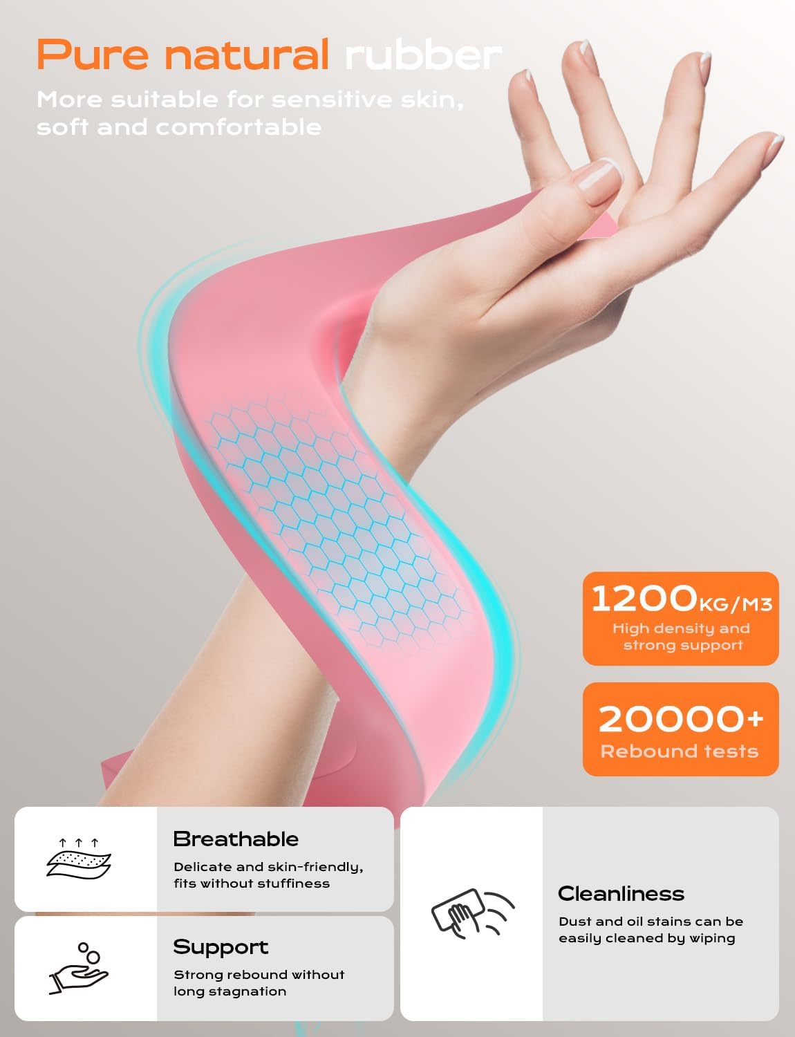 Laptop Stand for Desk, Laptop Stand with Wrist Support, Ergonomic Detachable Laptop Riser, Mount, Holder Notebook Computer Stand for MacBook Air Pro, HP, Dell, XPS, HP (10-17") Laptops - Pink