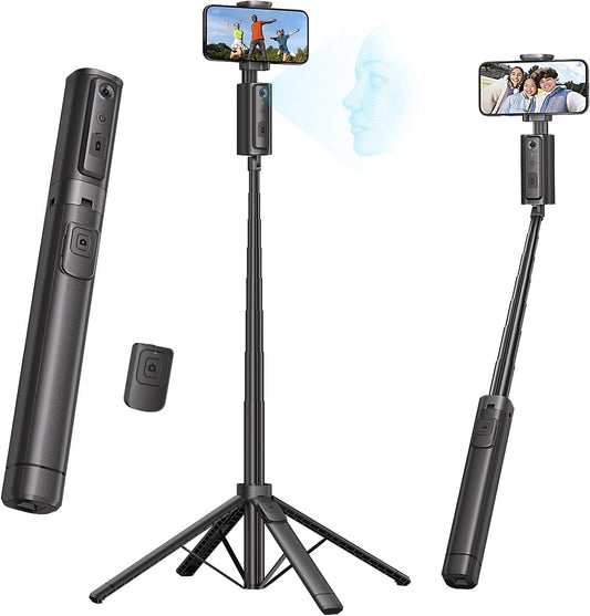 Auto Face Tracking Tripod,67''Phone Tripod for iPhone,360° Rotation Follows Your Movement,Bluetooth Remote,Phone Holder for Vlog,Live Streaming, Video Call,Content Creators.