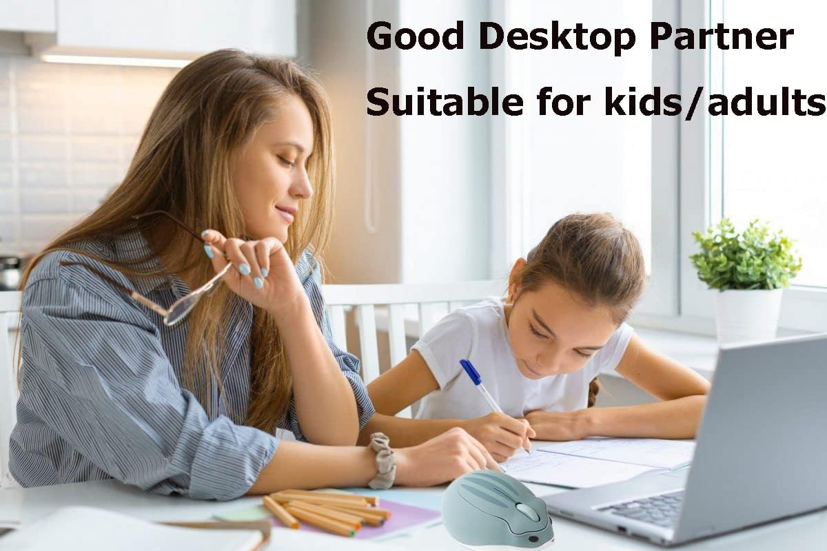 2.4GHz Wireless Mouse Cute Hamster Shape Less Noice Portable Mobile Optical 1200DPI USB Mice Cordless Mouse for PC Laptop Computer Notebook MacBook Kids Girl Men Women Mom Dad Gift (Blue)