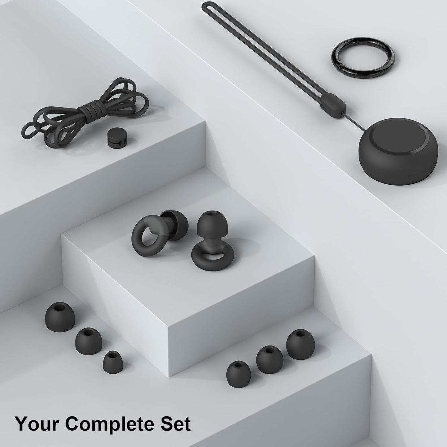 Earplugs for Sleeping & Noise Reduction - Soft Silicone Earplugs with 7 Pairs Ear Tips & One Connection Cord, Hearing Protection for Sleeping, Concerts, Work & Sound Reduction 25dB-30db