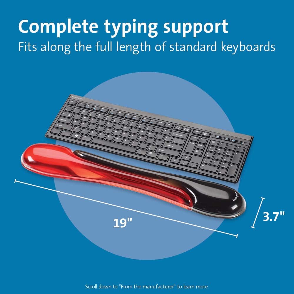 Kensington Duo Gel Keyboard Wrist Rest - Red (K62398AM)