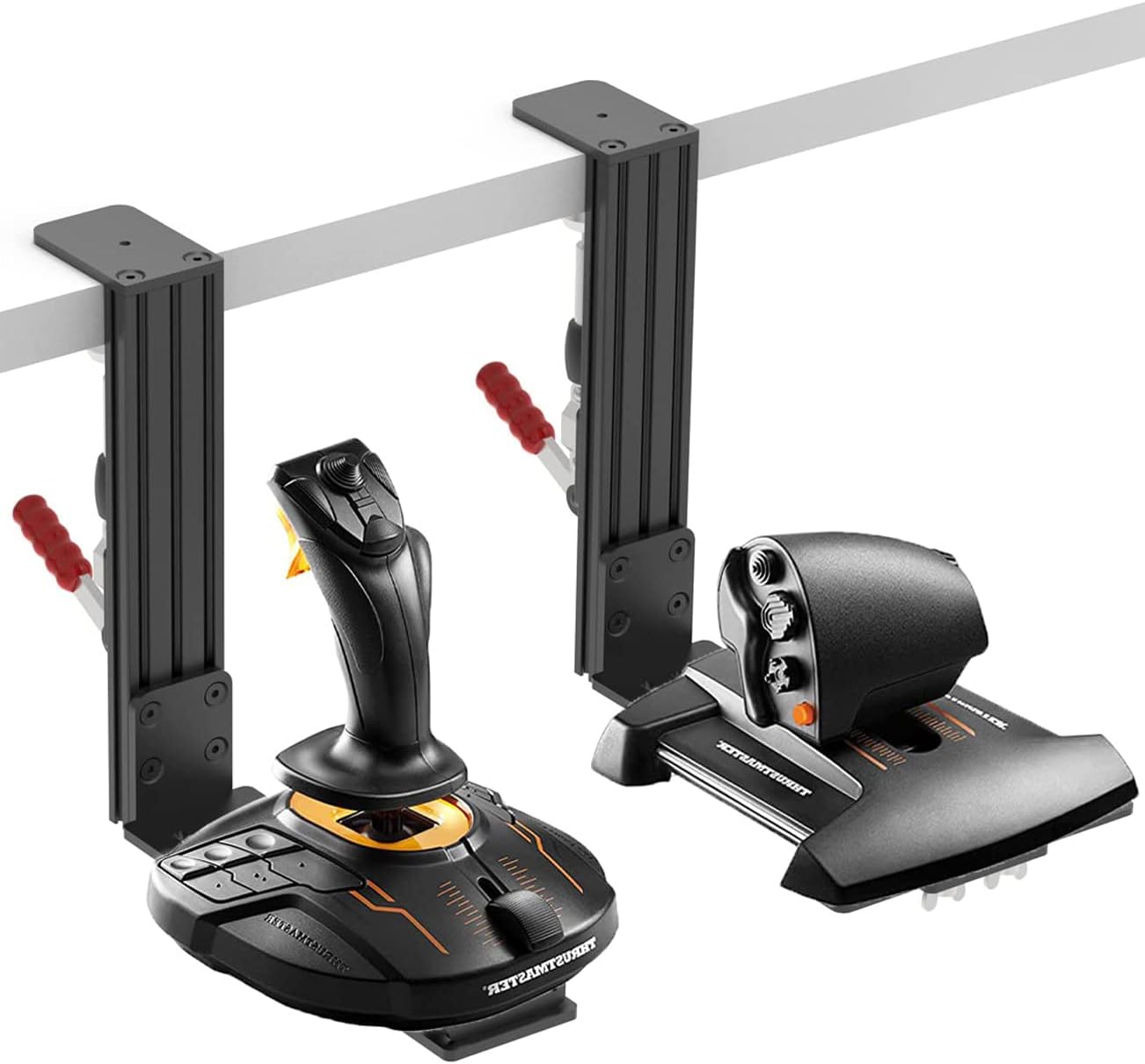 Hikig Desk Mount for Joystick and HOTAS - Compatible With Logitech X52/X52 Pro/X56/X56 Rhino, Thrustmaster T. Flight/T.16000M FCS/TCA Officer Pack Airbus Edition, VKB - 2 Pack