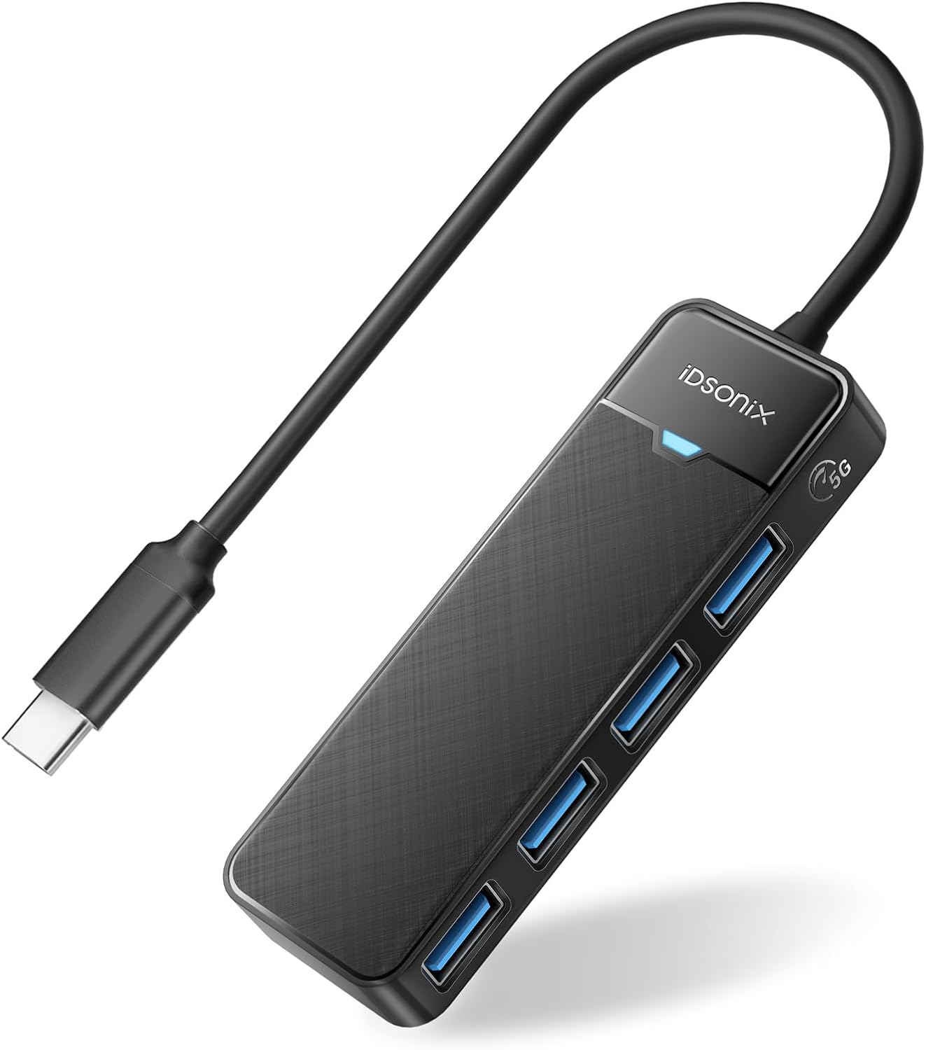 iDsonix USB 3.0 Hub USB C Splitter 5Gbps Data Transfer Ultra-Slim Extender for Desktop, Laptop, Xbox, Flash Drive, HDD, Console, Printer, PC, Keyboards, Mouse [Charging Not Supported] (0.5ft Cable)