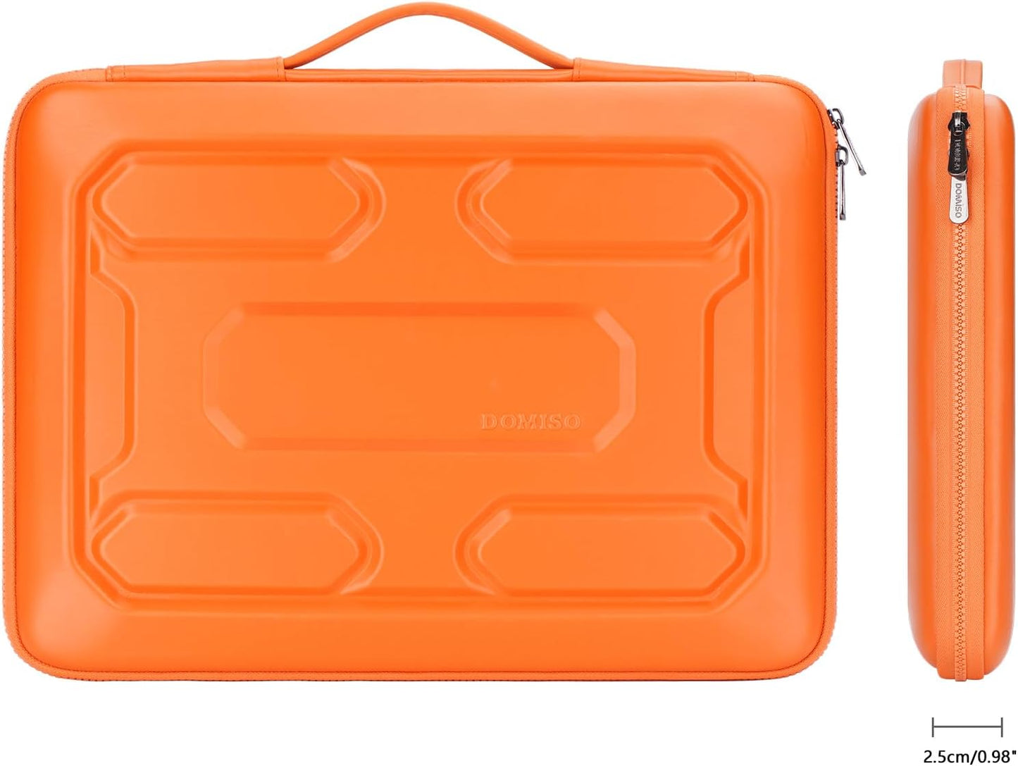 DOMISO 17 inch Laptop Sleeve with Handle Shockproof Waterproof EVA Protective Case for 17.3" ZBook Fury 17.3 G8/MSI GS73VR Stealth Pro/HP Envy 17/LG Gram 17"/ROG Strix GL702VS, Orange