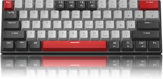 60% Mechanical Gaming Keyboard,Mixed Color Keycaps Gaming Keyboard with Clicky Blue Switches, Detachable Type-C Cable Mini Keyboard with Blue LED Light for/PC/Laptop