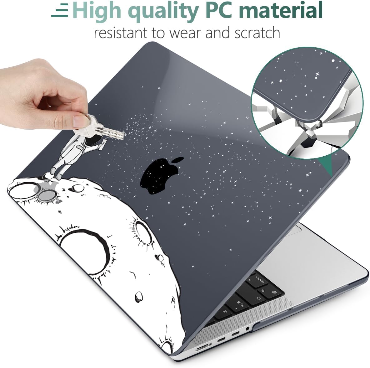 DONGKE for M4 MacBook Pro 16 Inch Case 2024 2023 2021 A3403 A3186 M3 A2991 M2 A2780 M1 A2485 Pro/Max Chip, Plastic Hard Shell Case & Keyboard Cover for Mac Pro 16 with Touch ID, Astronaut