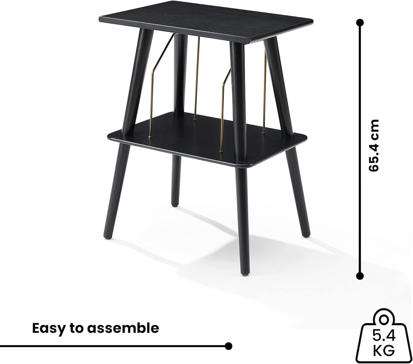 Crosley Manchester Record Player Stand, Media Console with Vinyl Storage, Modern Home Organizer, Black