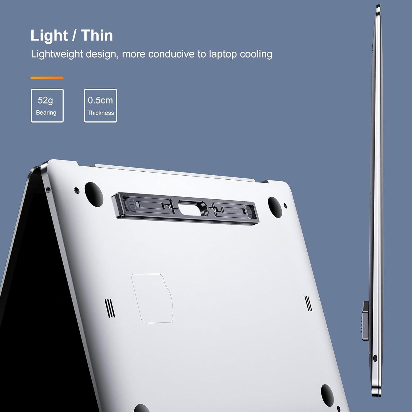 Laptop Risers for Desk, 4 Adjustable Heights Laptop Stand, Keyboard Riser, Ergonomic Laptops Feet for Desk, Compatible with MacBook Air Pro, with Dell, with HP, More 10-15.6” Laptops