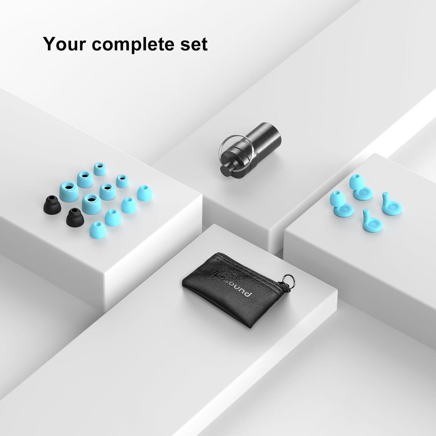 Ear Plugs for Sleeping Noise Reduction Reuseable, Concerts, Focus, Travel, Work, High Fidelity – 7 Pairs Eartips – Flexible Soft – Touch – NRR of 24 and 27 dB Noise Cancelling (Blue)