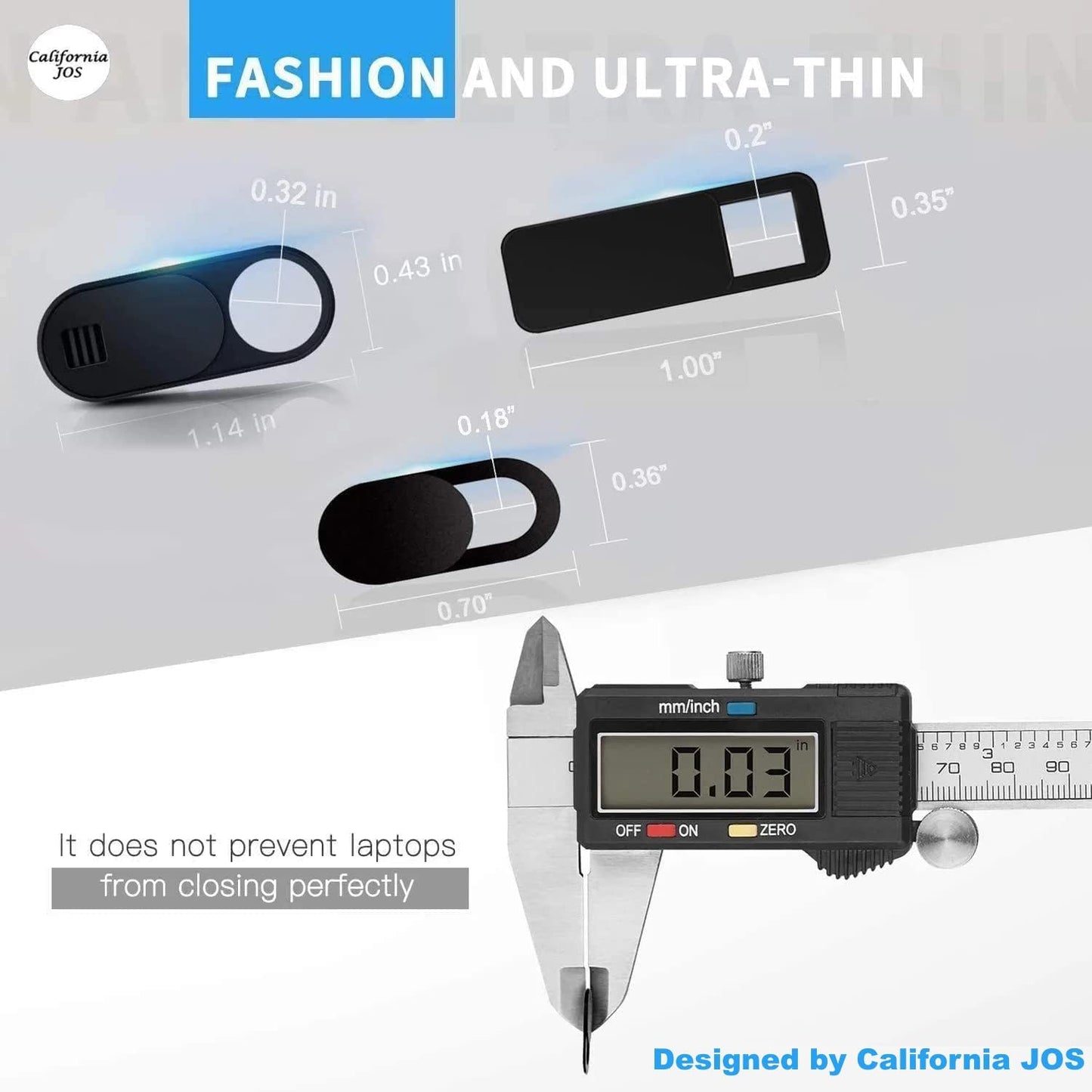 9 Pack(3 Large + 3 Medium + 3 Small) 0.03 inch Ultra Thin Webcam Cover Slide Camera Blocker Protect Your Privacy Security for MacBook Air, Laptop, iPad, iMac, PC, iPhone