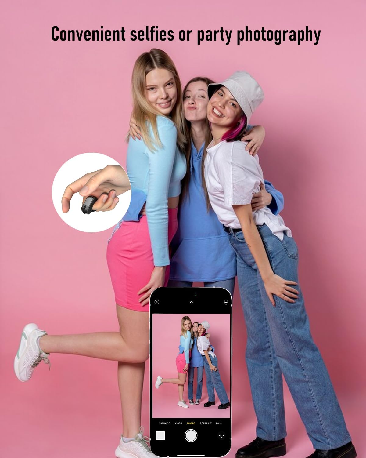 Tiktok Scrolling Ring,Air Finger Ring Mouse with a Touchpad,Remote Control for Kindle App/Camera/Video Recording,Bluetooth Scroller for iPhone/Android (Black)