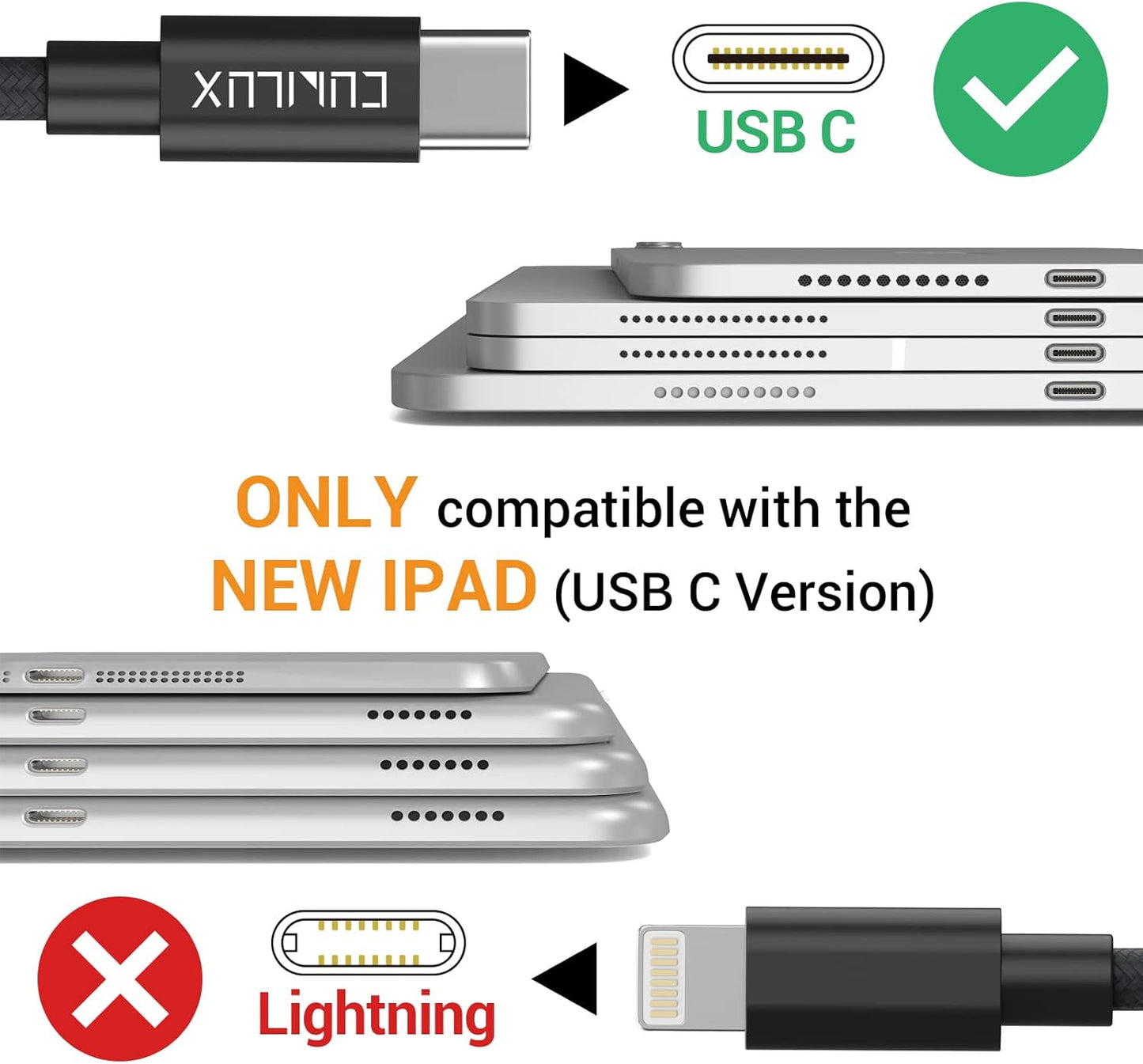 Cubilux USB C Dual Headphones Adapter, Type C to Double 3.5mm Earphone Audio Splitter Compatible with iPhone 16/15, iPad Pro 13/12.9/11 iPad Air 13/5th/4th, Samsung S25/S24/S23 Tab S10/S9/S8