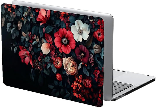 Compatible with MacBook Air 13.3 13.6 Inch Case 2022 2021 2020 2019 Plastic Hard Shell Case Cover,13.6 Air (A2681) M2 2022, Dark Floral