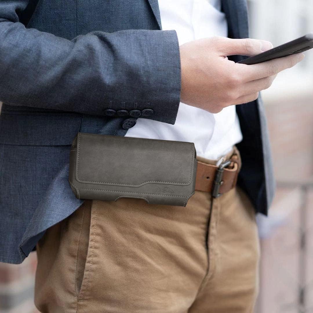 DeBin Holster for iPhone 17 17 Pro 16 Pro 16e 15 15Pro 14 13 12 11 Xs 10 X XR – Cell Phone Belt Holder Case with Clip for Men Women Pouch (Fits Protective Cover on) Pewter